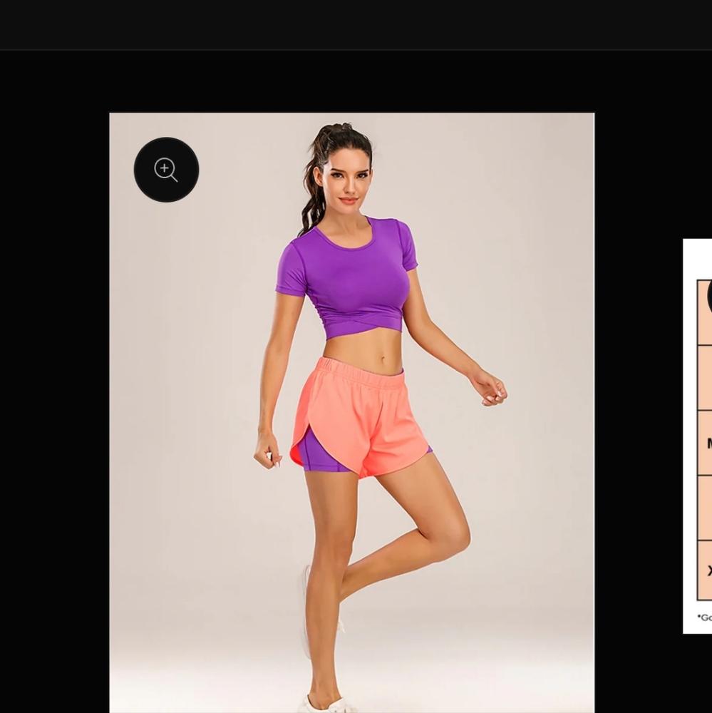 BundleAnna Kaci 2 n 1 W/pockets Workout Orange Sherbet & Purple SZ M VGUC Shorts - Picture 5 of 16